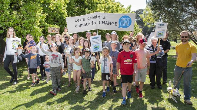 The Moonee Valley Sustainability group want action on climate change. Picture: Ellen Smith