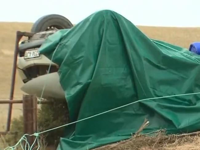 Scene of a fatal crash at Alford, north of Kadina at Yorke Peninsula. Picture: 7NEWS