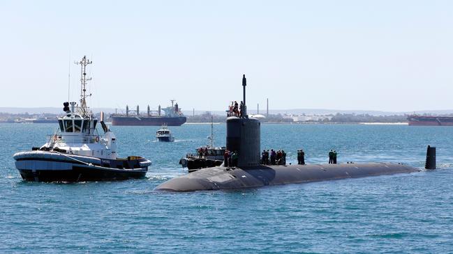 United States Navy Virginia Class submarine USS Mississippi arrives at Fleet Base West, Rockingham, Western Australia for a routine port visit.