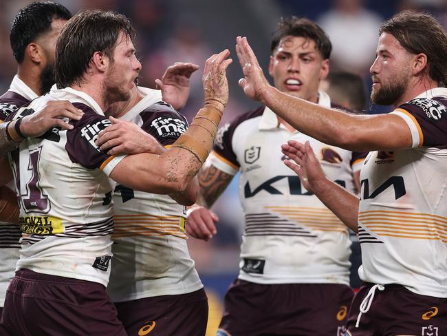 The Broncos scored points with ease, but Michael Maguire will have been happier with their defensive resolve. Picture: Getty Images