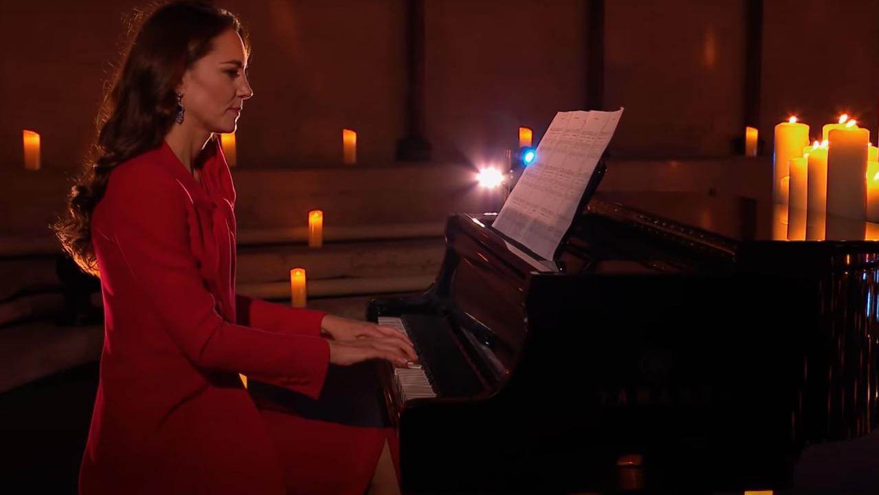 Kate Middleton during her Christmas piano performance.