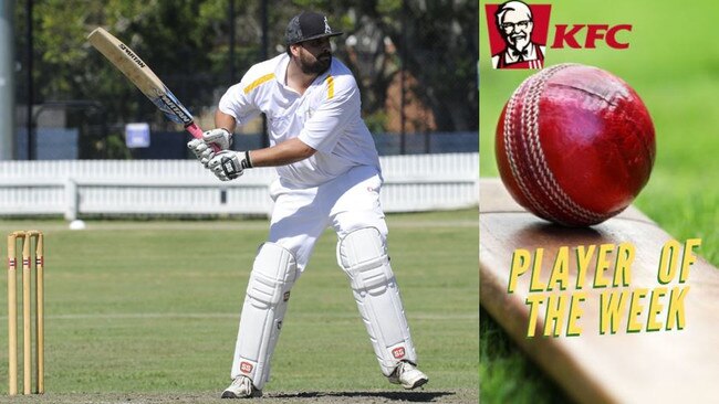 KFC Player of the Week Shaun Simpson has scored 231 runs without being dismissed after eight rounds of the 2020/21 GDSC 3rd Grade season for Westlawn GJR Sheetmetal/Jones Mechanical.