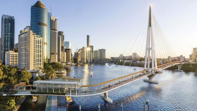 An artist's impression of how the proposed Kangaroo Point green bridge will look.