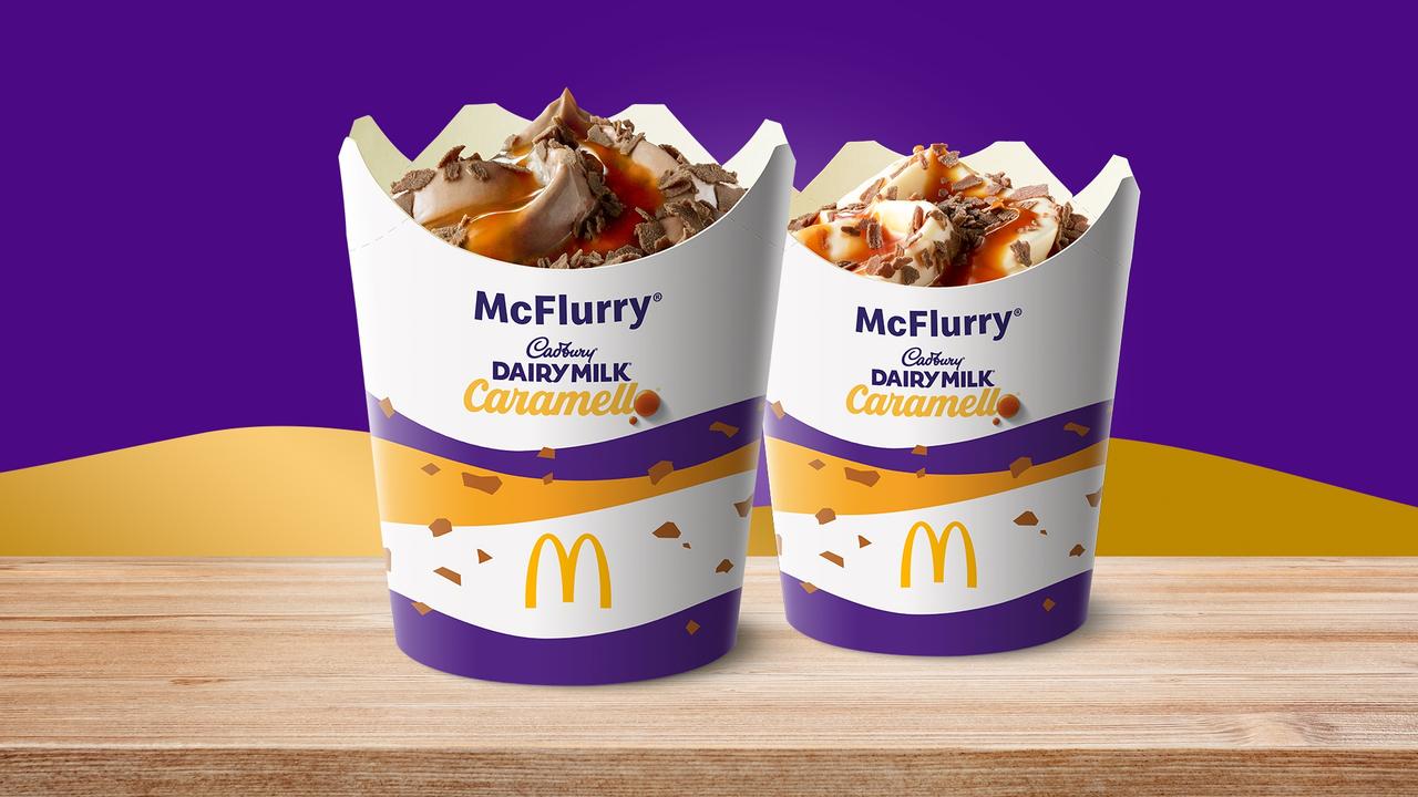 The Cadbury Caramello McFlurry is back on its menu at McDonalds. Picture: Supplied