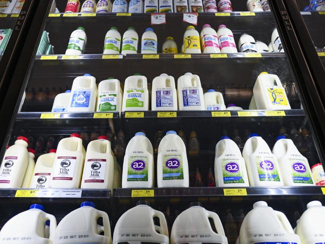 CANBERRA, AUSTRALIA, NewsWire Photos. OCTOBER 2, 2023: Stock images of milk at the supermarket in Canberra. Picture: NCA NewsWire / Martin Ollman