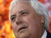 Member for Fairfax Clive Palmer, leader of the Palmer United Party, peaks to media at a doorstop in the Senate Courtyard at Parliament House this afternoon.