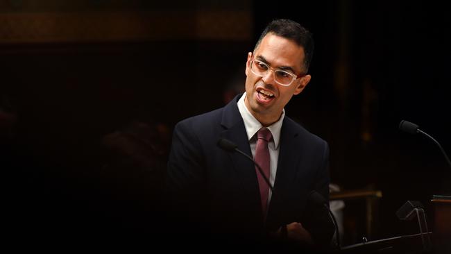 NSW Treasurer Daniel Mookhey delivers the budget on Tuesday. Picture: Bianca DeMarchi