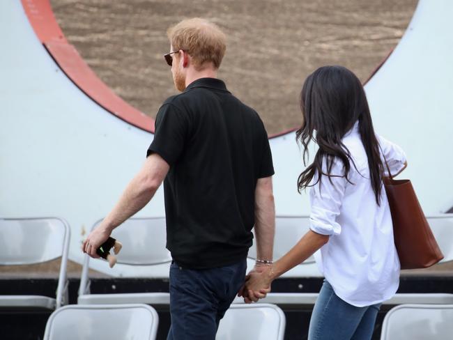 Prince Harry and Meghan Markle depart from the Invictus Games. Picture: Getty