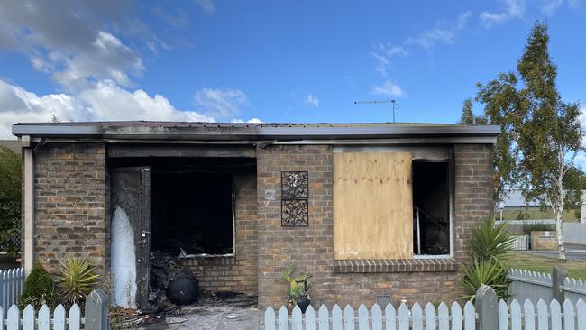 Police are investigating a deliberately lit fire that has destroyed a unit in Invermay this morning.