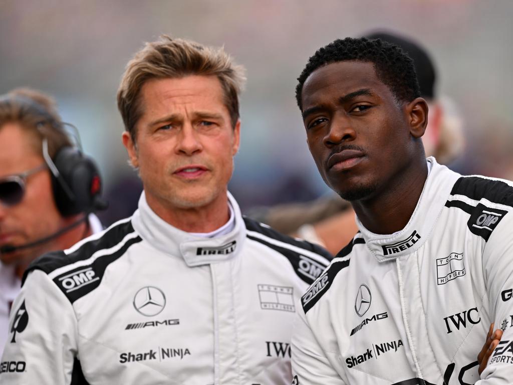 Brad Pitt sends Silverstone into a spin, appears beside drivers in ...