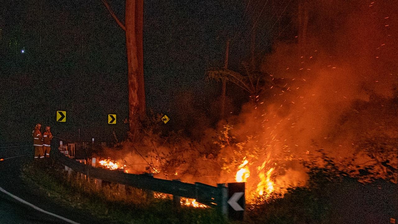 The devastating Sarabah fire at the back of Canungra. Picture: Jacob Graham of 1G Photography.