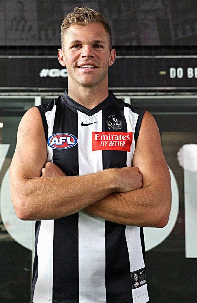 Dan Houston in his new home at Collingwood. Picture: Collingwood FC