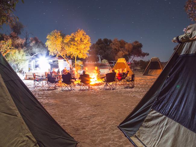 Camping under the stars at Clayton Station.