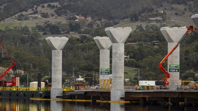 New Bridgewater Bridge under construction. Picture: Caroline Tan