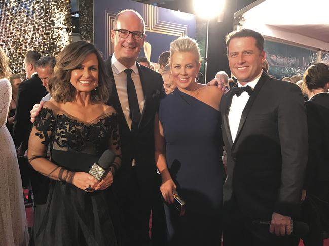 At the Logies in 2017 – Today vs. Sunrise - with Lisa Wilkinson, David Koch, Sam Armytage and Karl Stefanovic.