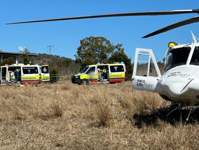 Man airlifted after 4WD towing caravan rolls near Gympie