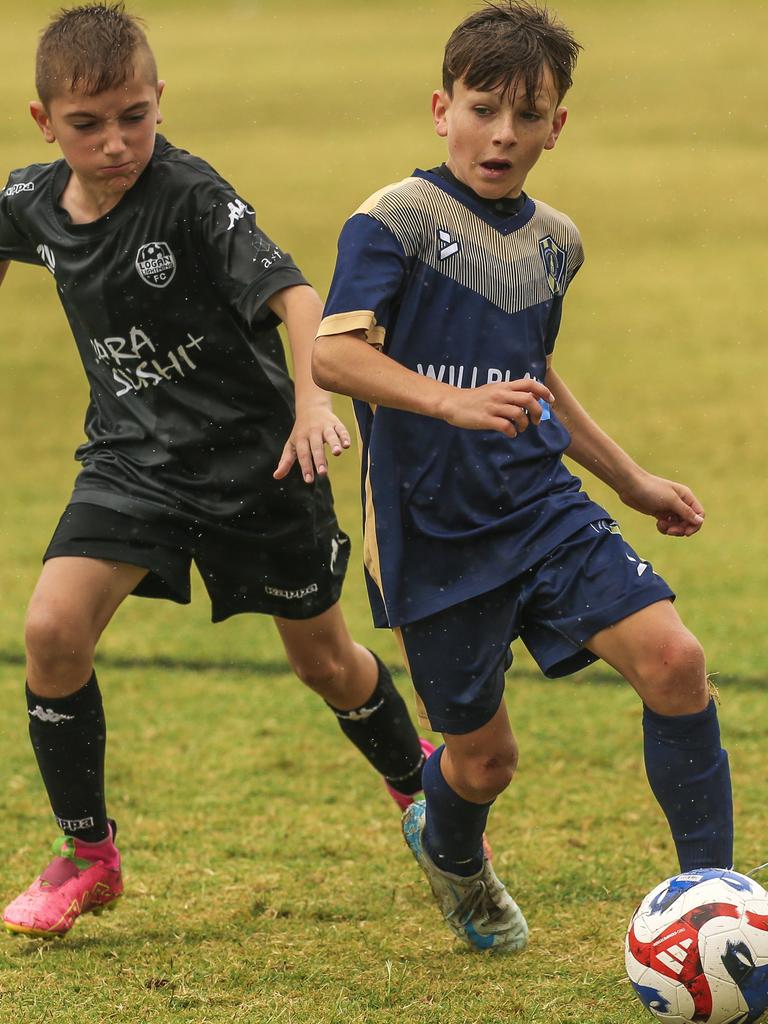 U/10Ã•s Logan FC V Bundaberg in the Premier Invitational Football Carnival at Nerang. Picture: Glenn Campbell