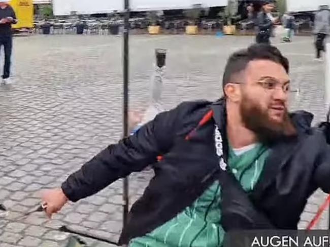 Screengrabs from the YouTube livestream of the Citizens’ Movement Pax Europa (BPE) rally in Mannheim Germany