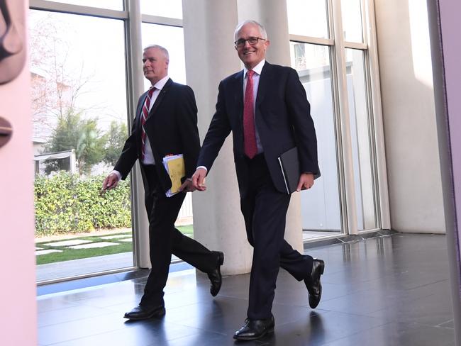 Malcolm Turnbull entered the party room hoping to cement his leadership, but came out a loser. Picture: Lukas Coch/AAP