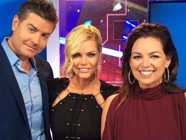 Sophie Monk and Stu Laundy appear on Have You Been Paying Attention? Picture: Channel 10