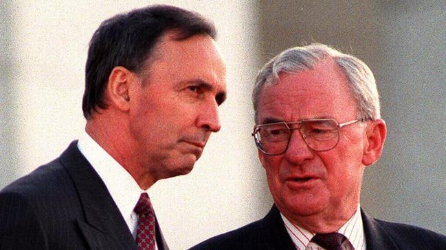 Then governor-general Bill Hayden in 1995 with Labor prime minister Paul Keating.