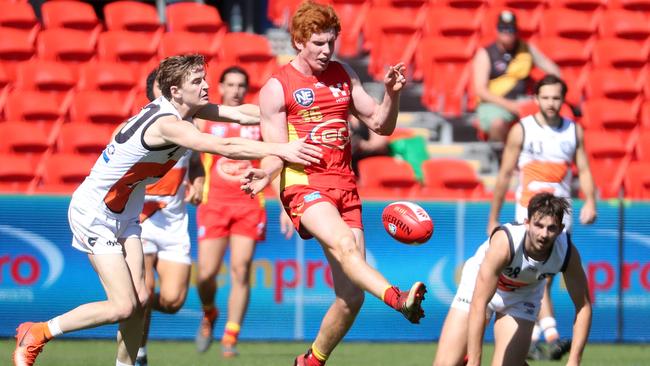 Josh Schoenfeld was one of only four listed players for the Suns NEAFL team today. Picture: Richard Gosling