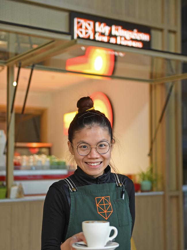 My Kingdom for a Horse head barista Gennie Chee at the new Waymouth St espresso bar. Picture: Tom Huntley