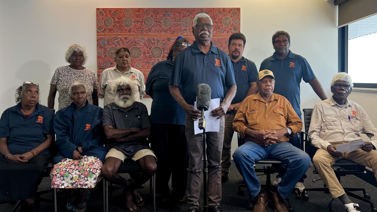 Aboriginal Areas Protection Authority Chairman Bobby Nunggumajbarr, alongside the rest of the board. Picture: Fia Walsh.