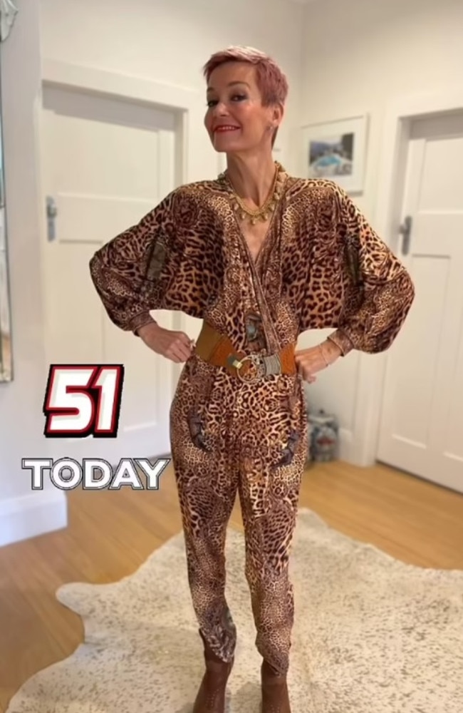 On Wednesday, Jess, also got dressed up to stay at home to celebrate her 51st birthday, following stay-at-home for the eastern suburbs. Picture: Instagram/jessjrowe