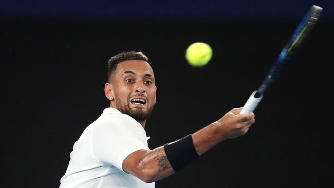 Australian Open Tennis. 15/01/2020. 'Rally for Relief' bushfire appeal fundraiser on Rod Laver Arena. Nick Kyrgios playing Roger Federer tonight. Pic: Michael Klein