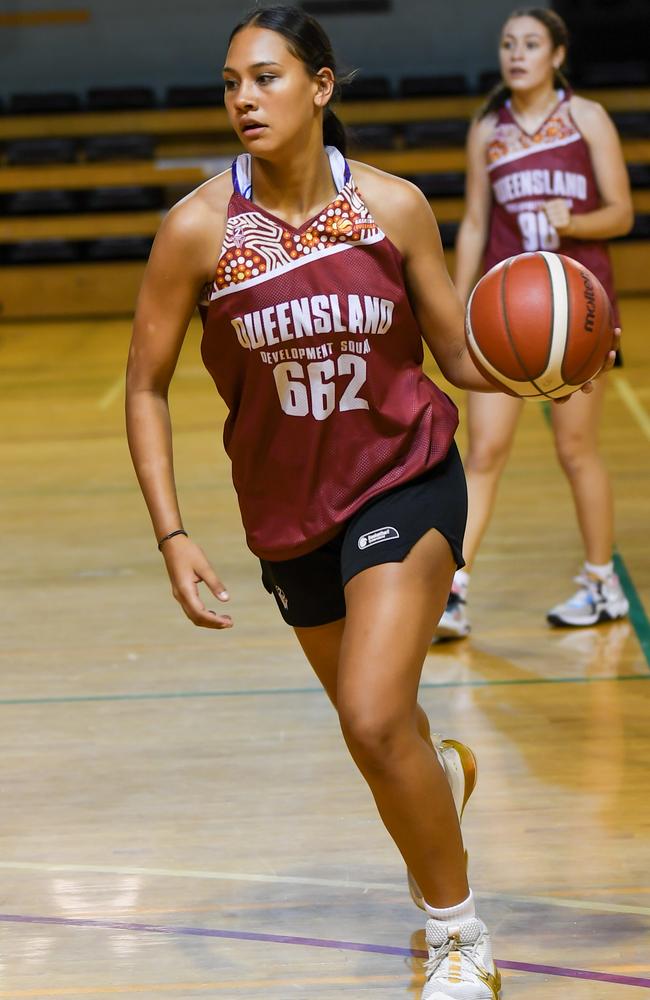 Adrianna Francis in action. Picture: Basketball Queensland