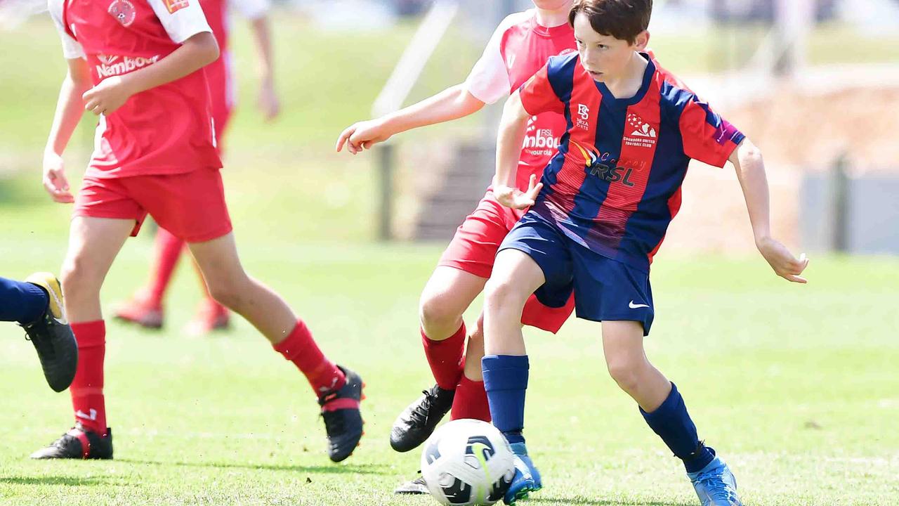 SOCCER: U 14 boys, Yandina Nambour United V Cooroora. Picture: Patrick Woods.