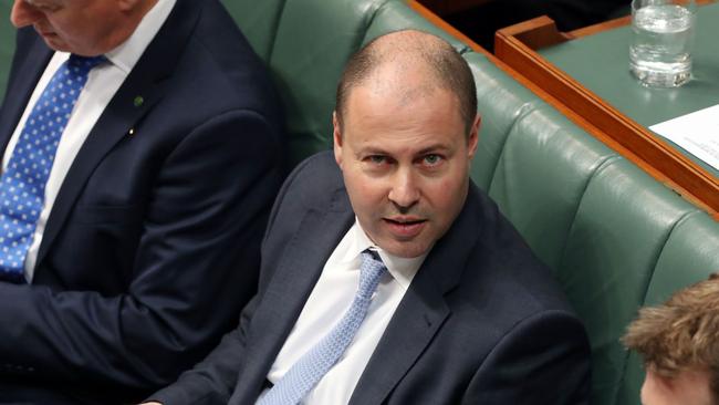 Treasurer Josh Frydenberg during Question Time. Picture: Gary Ramage