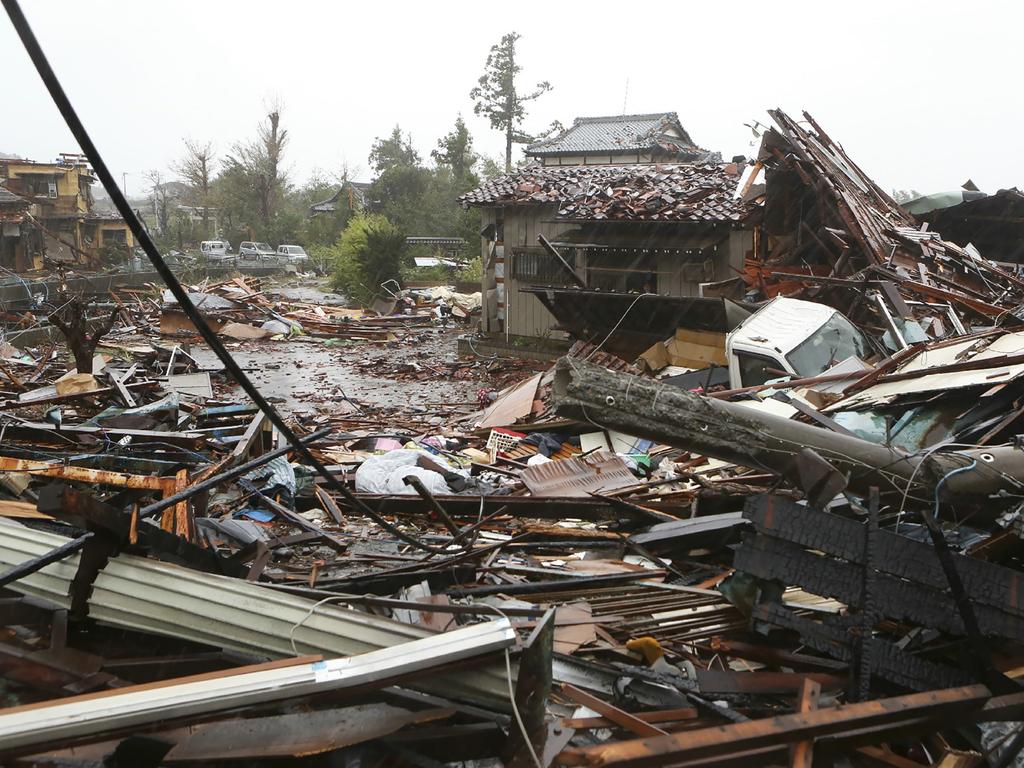 Damaged homes in Ichihara, Chiba prefecture. Picture: AFP