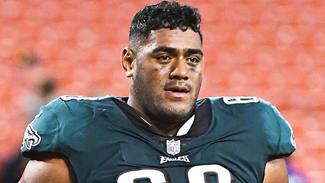 TWAM-20191005EMBARGO FOR TWAM 5 OCT 2019NO REUSE WITHOUT PERMISSIONFEE MAY APPLYHis size and speed was a revelation to American football bosses. now, could they teach SydneyÕs Jordan Mailata how to play?CLEVELAND, OH - AUGUST 23, 2018: Offensive tackle Jordan Mailata #68 of the Philadelphia Eagles runs off the field after a preseason game against the Cleveland Browns on August 23, 2018 at FirstEnergy Stadium in Cleveland, Ohio. Cleveland won 5-0. (Photo by: 2018 Nick Cammett/Diamond Images/Getty Images)