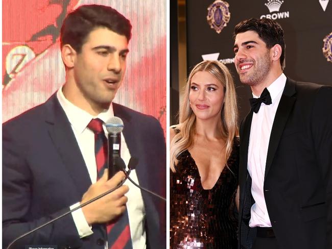 Christian Petracca at the Demos' Best and Fairest and at the Brownlow medal awards.