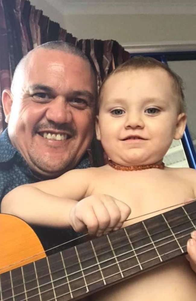 Glenn Wiremu with his son Tiwanaku Pineamine. The three-year-old drowned in a septic tank on a rural property at Koah. Picture: Supplied
