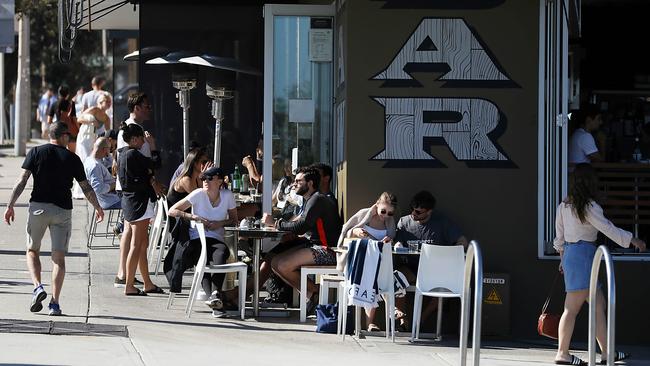 A cafe at Sydney’s Bondi Beach. Cafe spending in NSW has recovered to be back above pre-COVID levels, according to one new report. Picture: Jane Dempster