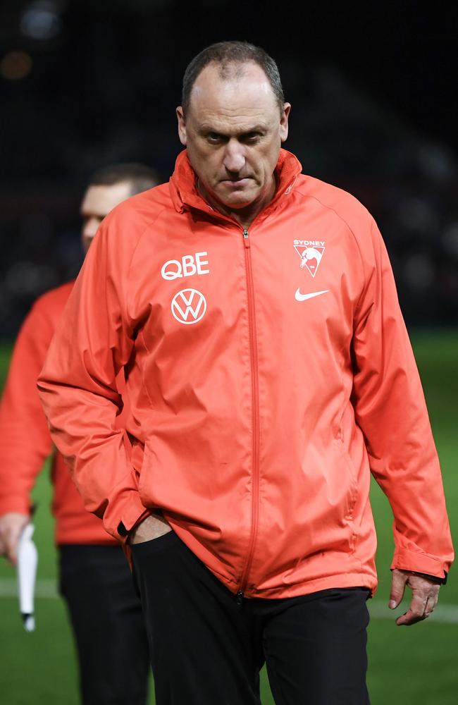 John Longmire’s men barely gave a whimper on Saturday night in Adelaide. Picture: Mark Brake/Getty Images.