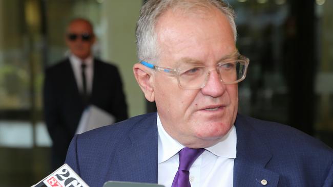 Lawyer Greg Walsh speaks to the media outside the Downing Centre. Picture: John Grainger