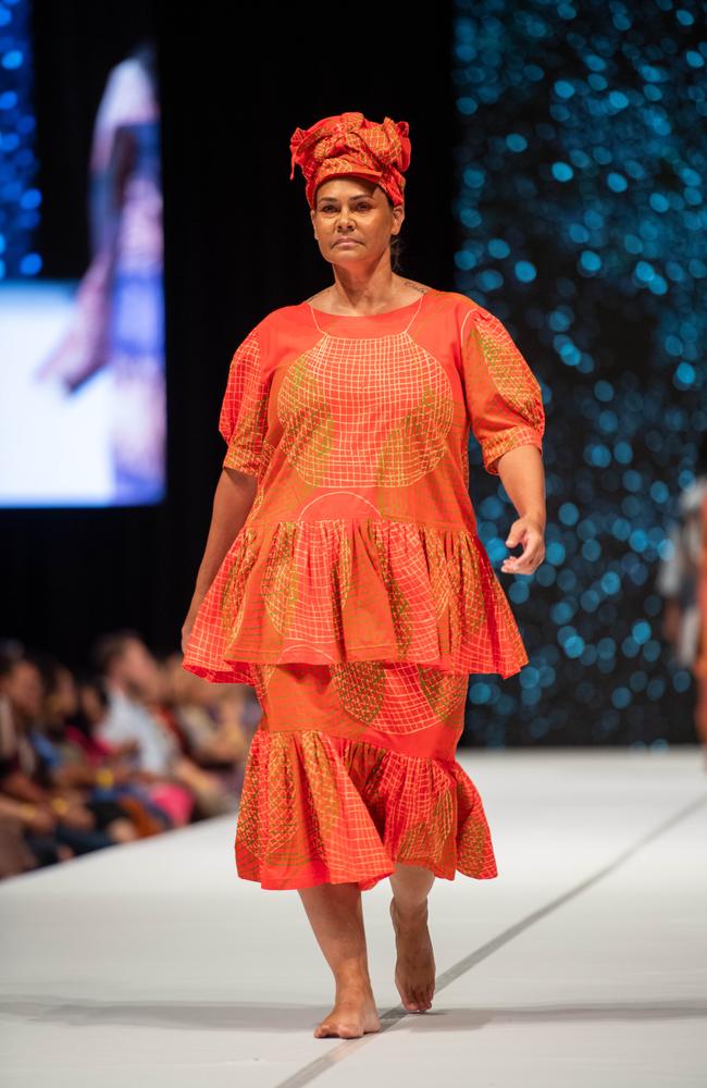 2024 Country to Couture at the Darwin Convention Centre showcases hand-designed First Nations fashion. Picture: Pema Tamang Pakhrin