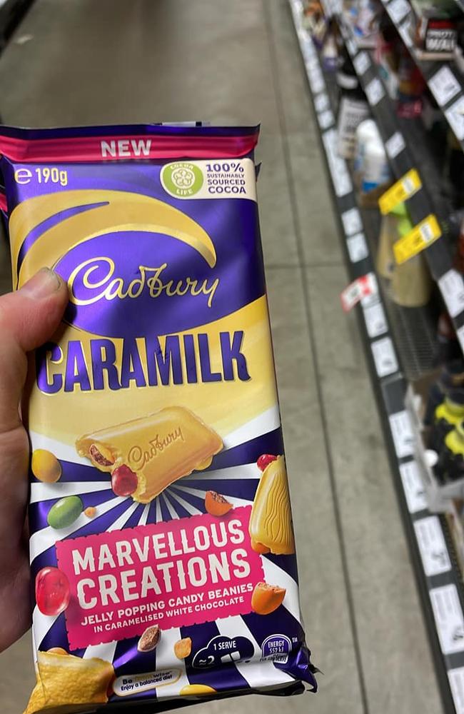 Fans are frothing over new ‘loaded’ Cadbury block. Picture: Facebook/CaramilkAddicts