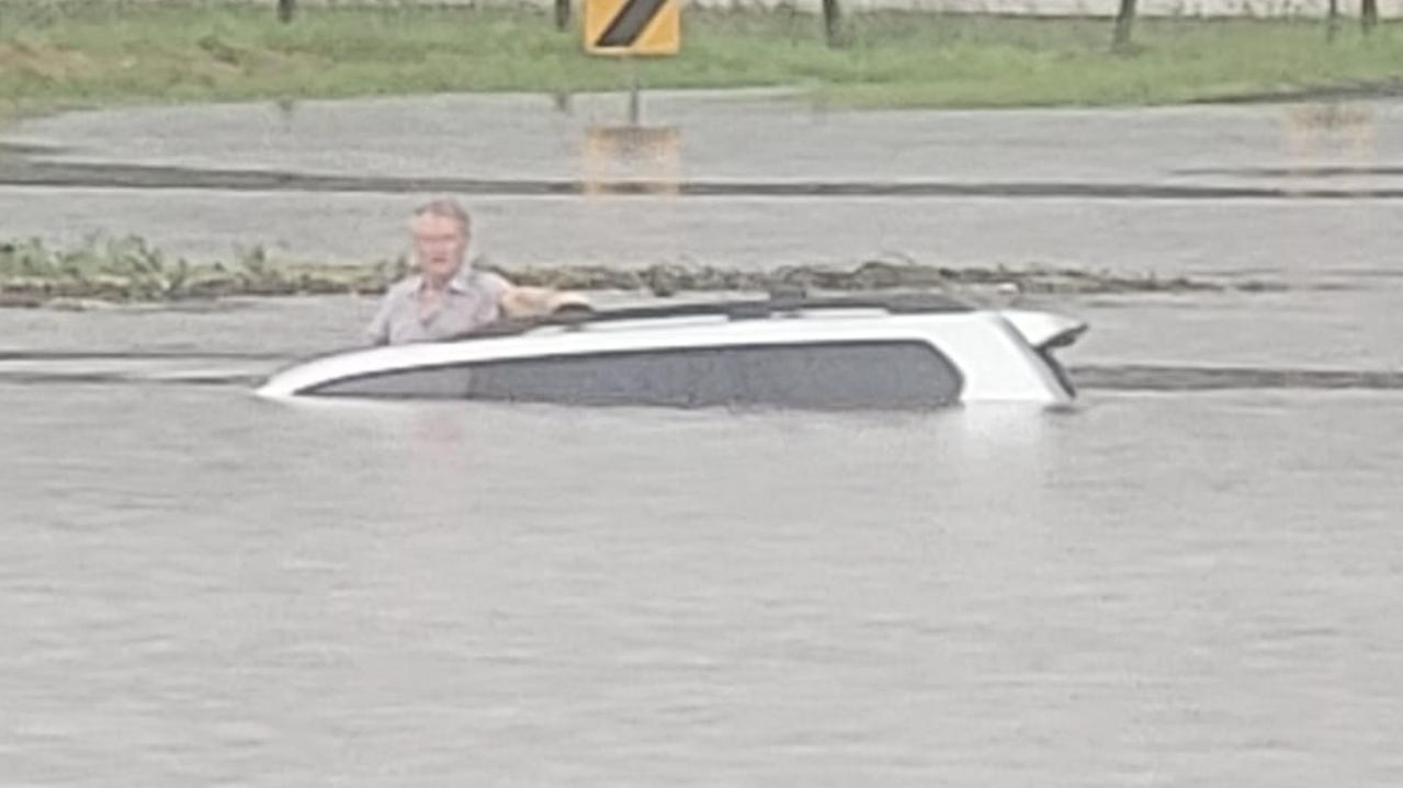 A North Coast man was rescued from his vehicle by Keith Graham on Boatharbour Road out of Lismore on Friday. Picture: Keith Graham
