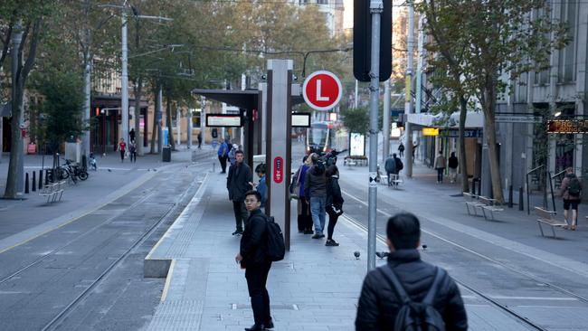 The scene on Thursday morning after emergency crews halted the Light Rail lines between Central and Circular Quay. Picture: NCA NewsWire / Damian Shaw