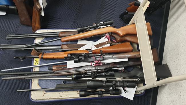 Some of the firearms seized by NT Police during Operation Athena. Picture: NT Police