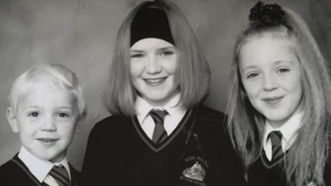 A young Conor McGregor with his sisters Erin and Aoife.
