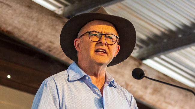 Anthony Albanese speaks at the Garma Festival on Saturday. Picture: Getty Images