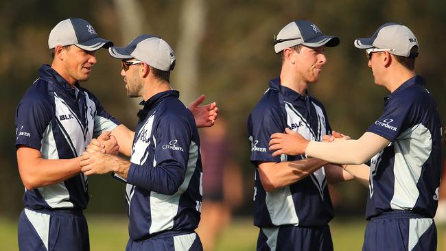 Victoria celebrates after winning the match during the JLT One Day Cup Semi Final