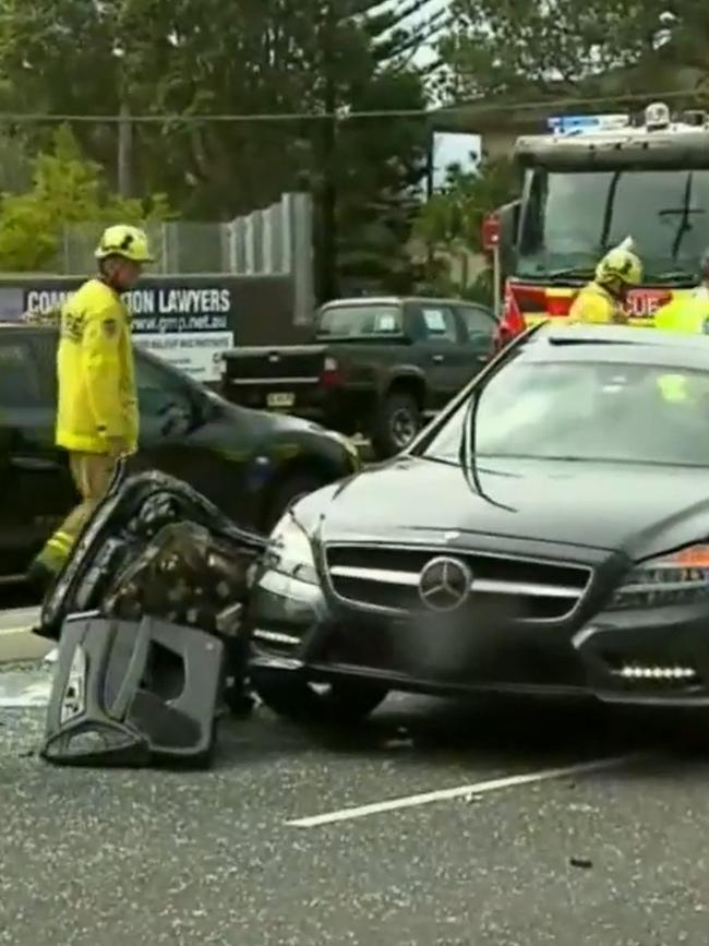 Emergency crews at the crash scene.