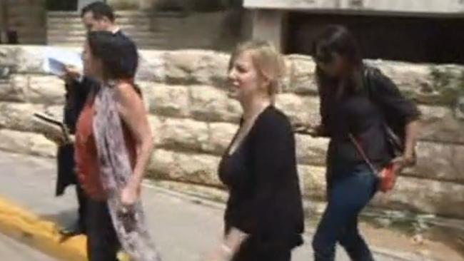 Sally Faulkner leaves court in Beirut before seeing her children. Picture: ABC